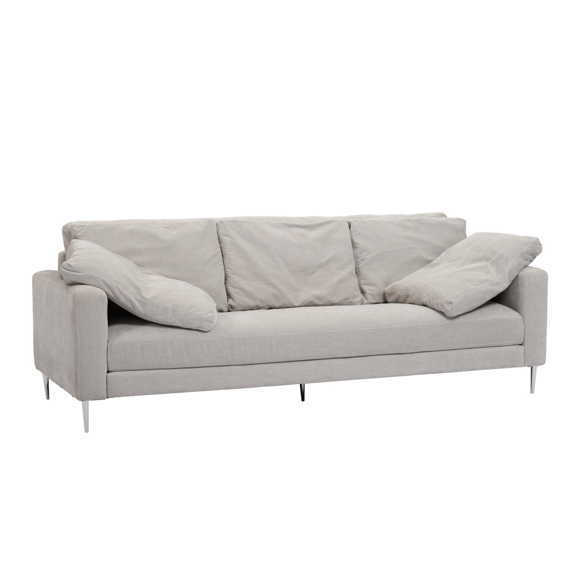 TOV Furniture Modern Vari Light Grey Textured Velvet Lounge Sofa - TOV-L54243