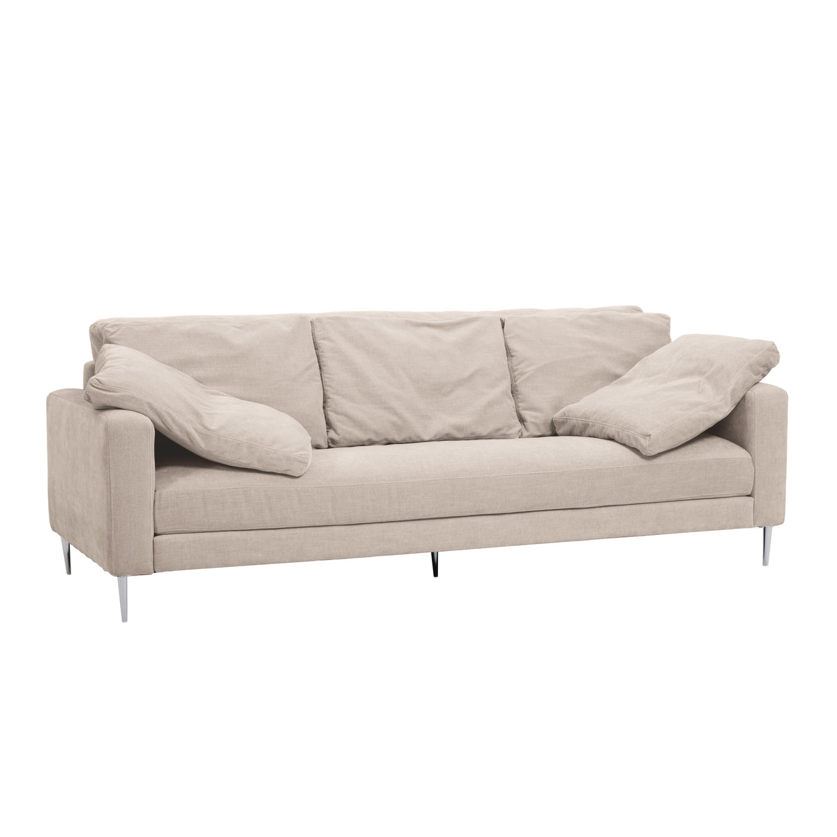 TOV Furniture Modern Vari Beige Textured Velvet Lounge Sofa - TOV-L54244