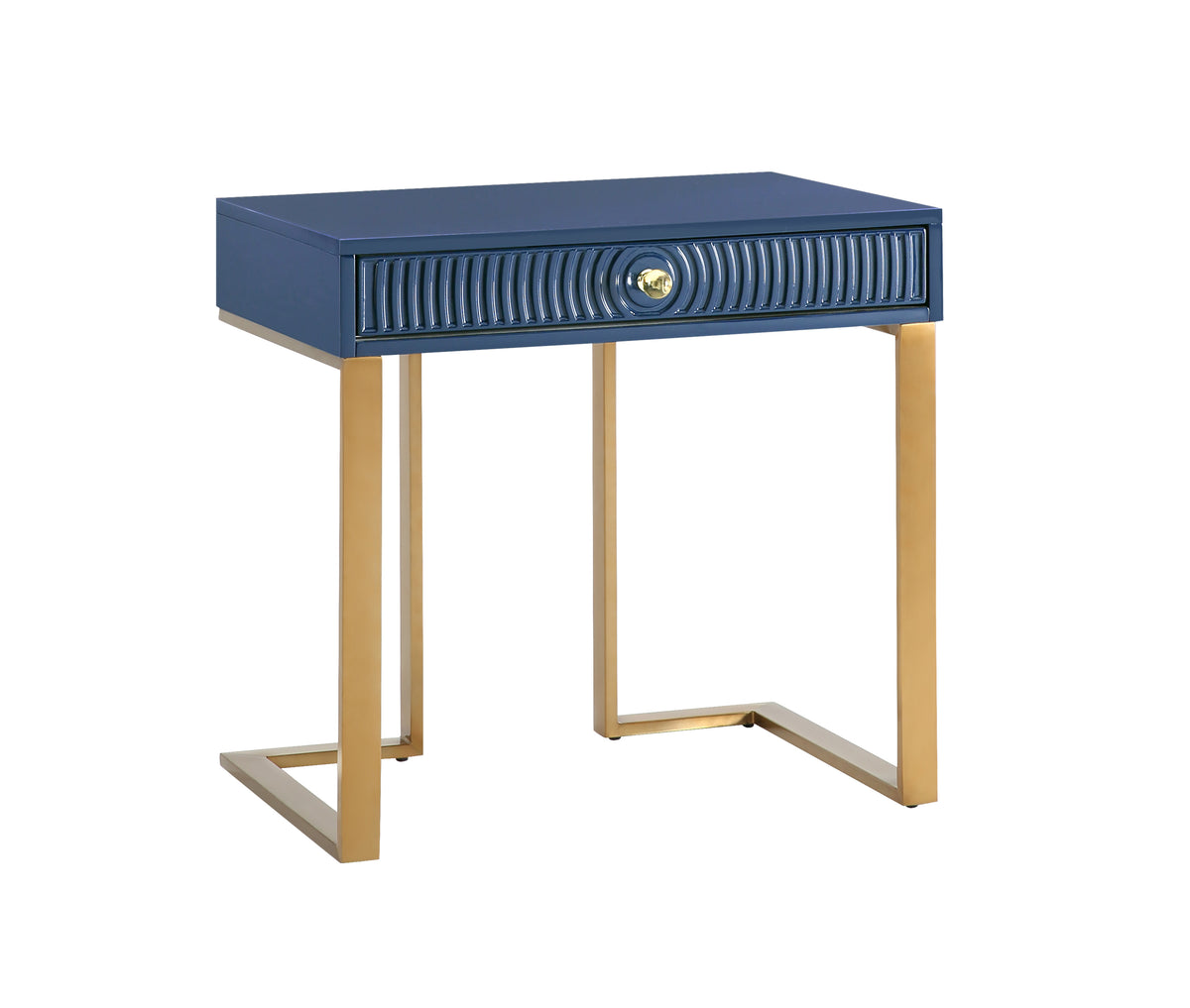 TOV Furniture Modern Janie Blue Lacquer Side Table - TOV Furniture, Minimal & Modern - 1