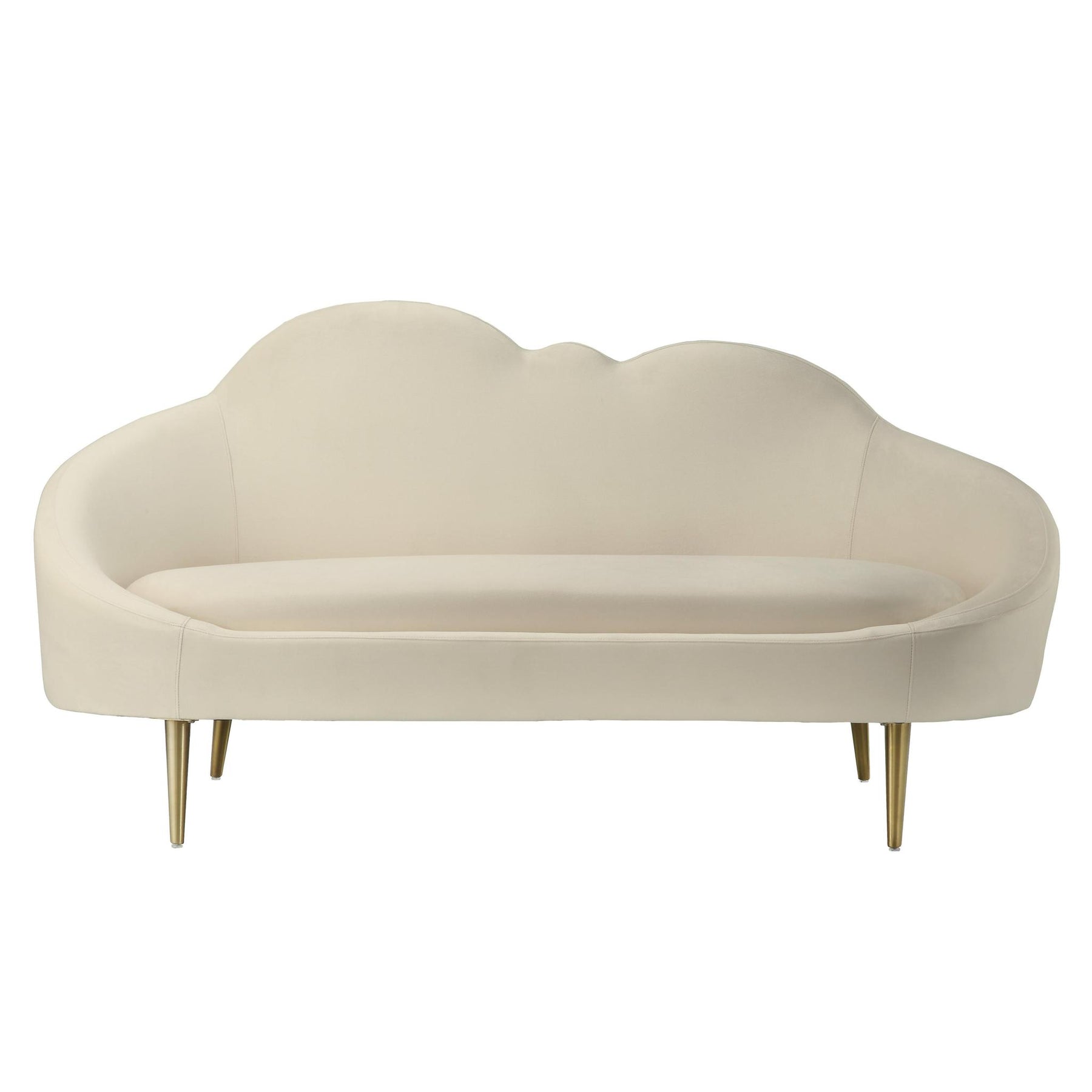 TOV Furniture Modern Cloud Cream Velvet Settee - TOV-L6161