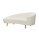 TOV Furniture Modern Cleopatra Cream Velvet Sofa - TOV-L6429