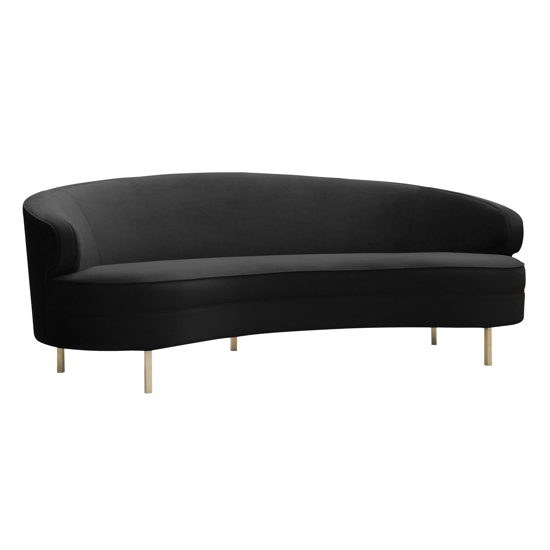TOV Furniture Modern Baila Black Velvet Sofa - TOV-L6488