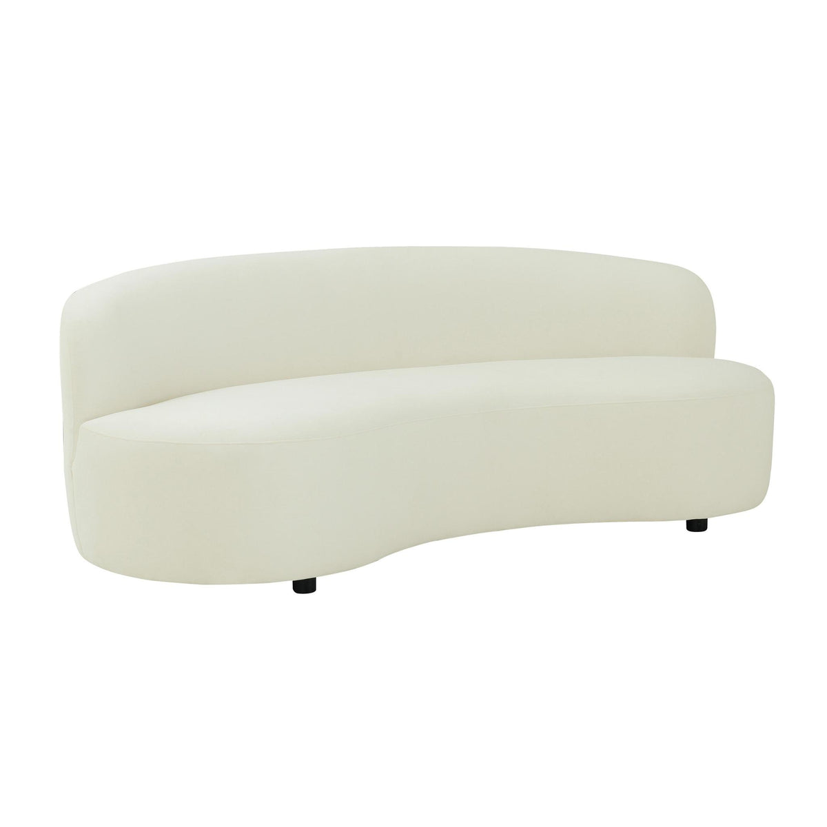 TOV Furniture Modern Cannellini Cream Velvet Sofa - TOV-L68101