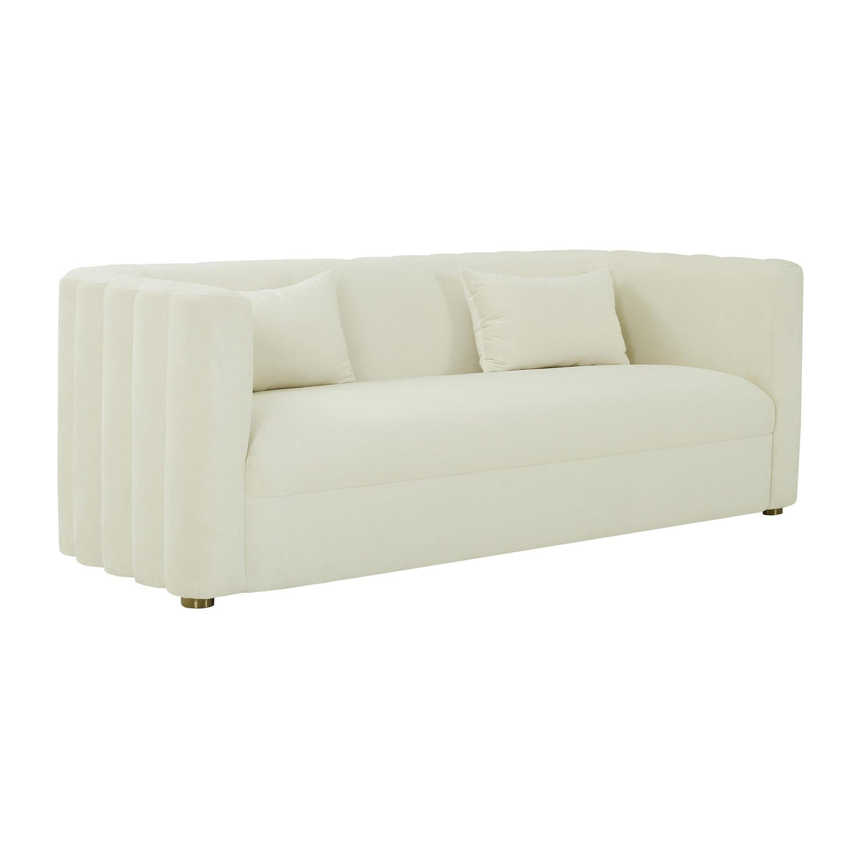 TOV Furniture Modern Callie Cream Velvet Sofa - TOV-L68108
