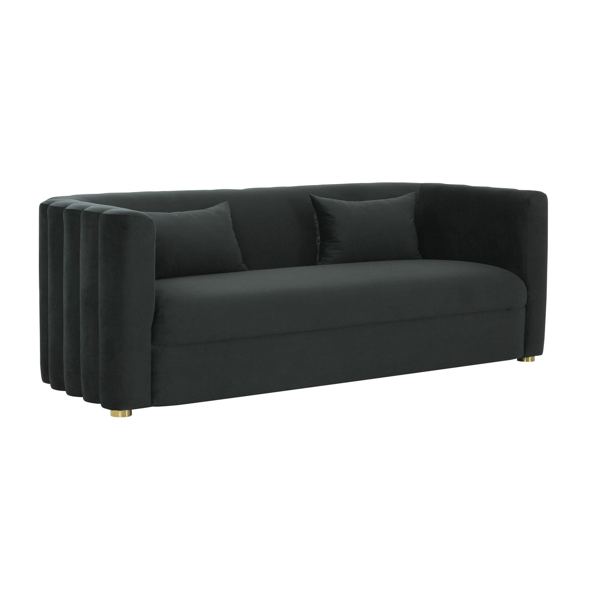 TOV Furniture Modern Callie Black Velvet Sofa - TOV-L68109