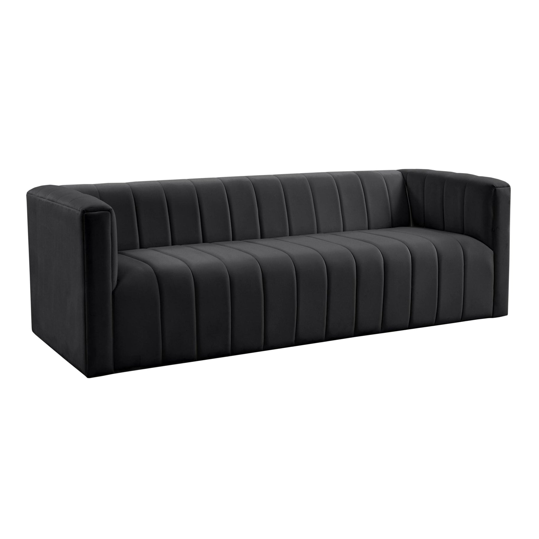 TOV Furniture Modern Norah Black Velvet Sofa - TOV-L68228
