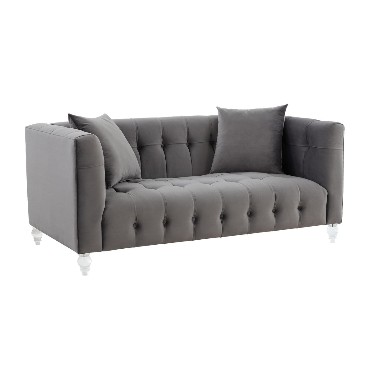 TOV Furniture Modern Bea Grey Velvet Loveseat - TOV-L68315