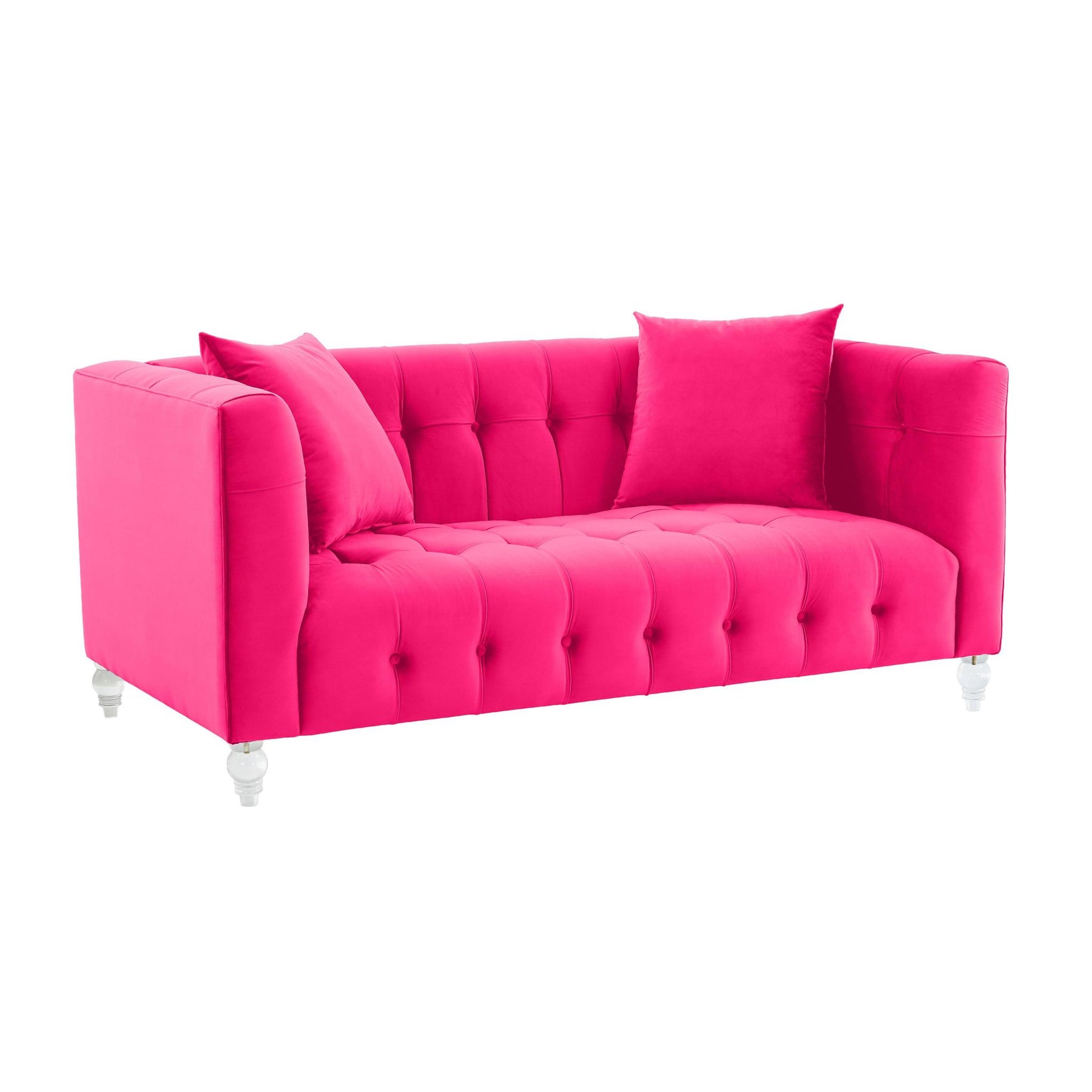 TOV Furniture Modern Bea Hot Pink Velvet Loveseat - TOV-L68317