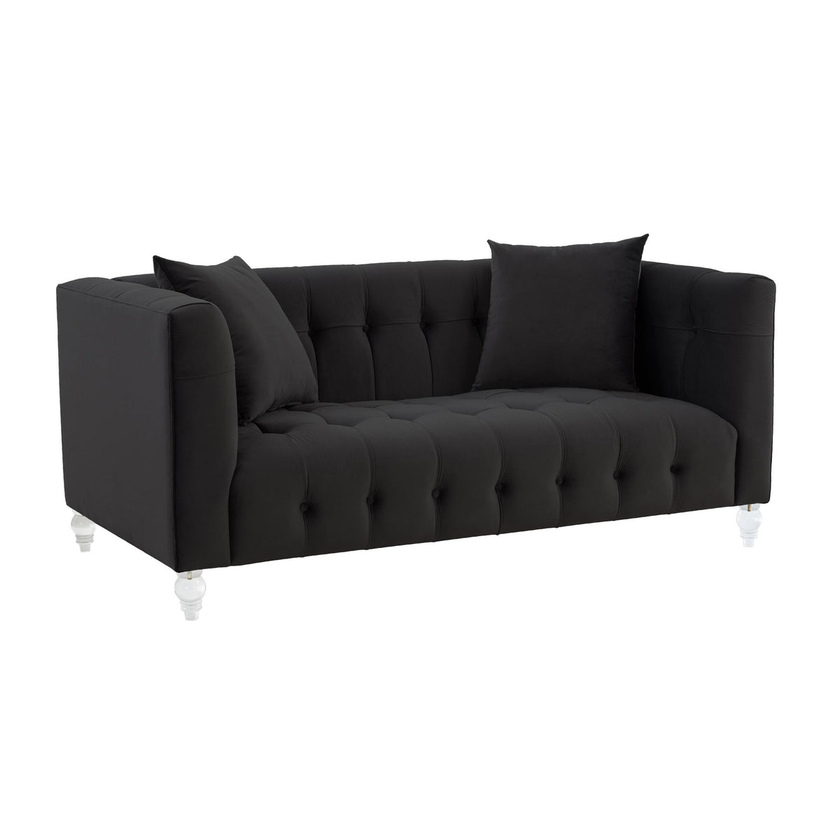 TOV Furniture Modern Bea Black Velvet Loveseat - TOV-L68318
