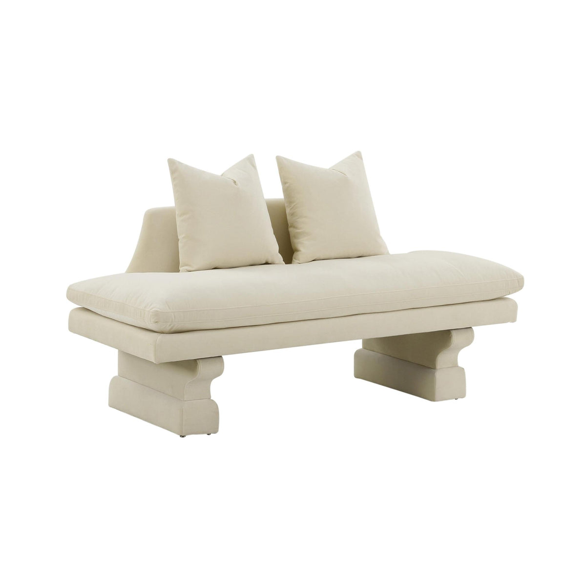TOV Furniture Modern Hyde Champagne Velvet Pedestal Sofa - TOV-L68366