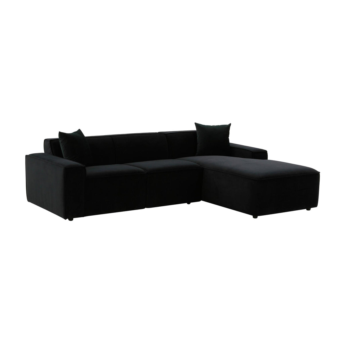 TOV Furniture Modern Olafur Black Velvet Sectional - RAF - TOV-L68453-L68457