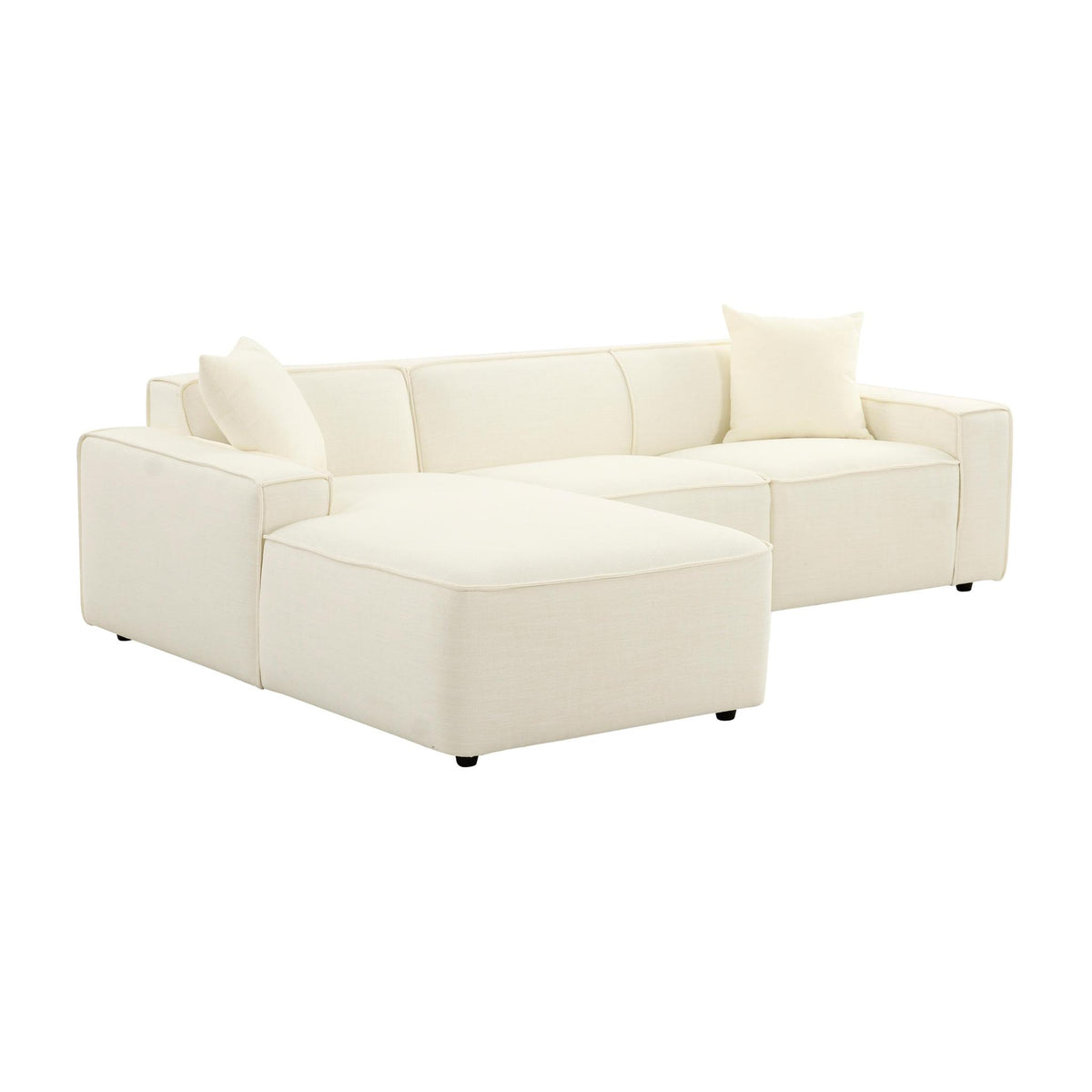 TOV Furniture Modern Olafur Cream Linen Sectional - LAF - TOV-L68454-L68458
