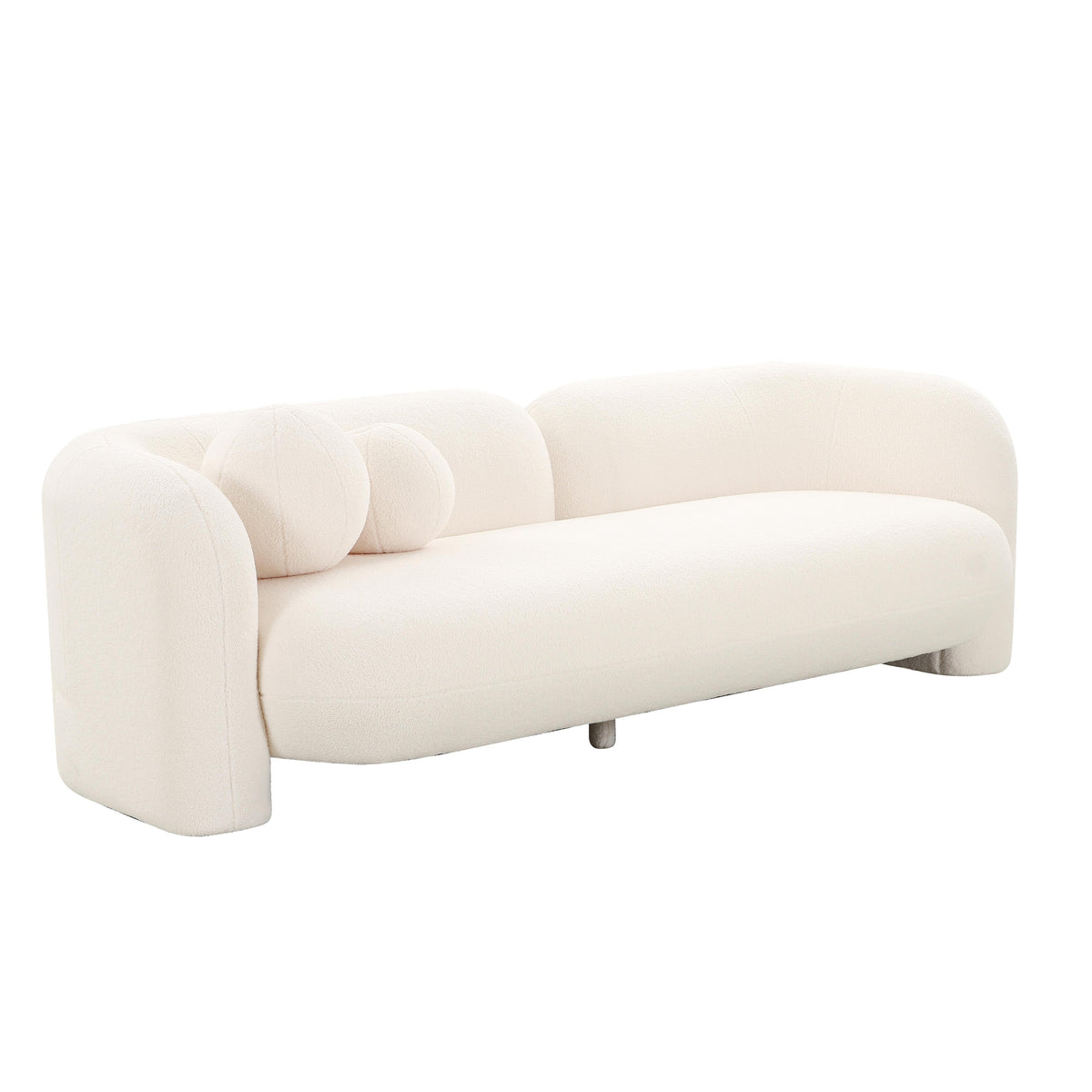 TOV Furniture Modern Amelie Cream Faux Fur Sofa - TOV-L68581