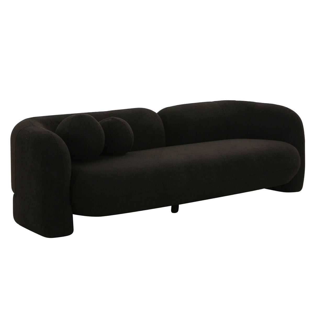 TOV Furniture Modern Amelie Black Faux Fur Sofa - TOV-L68582