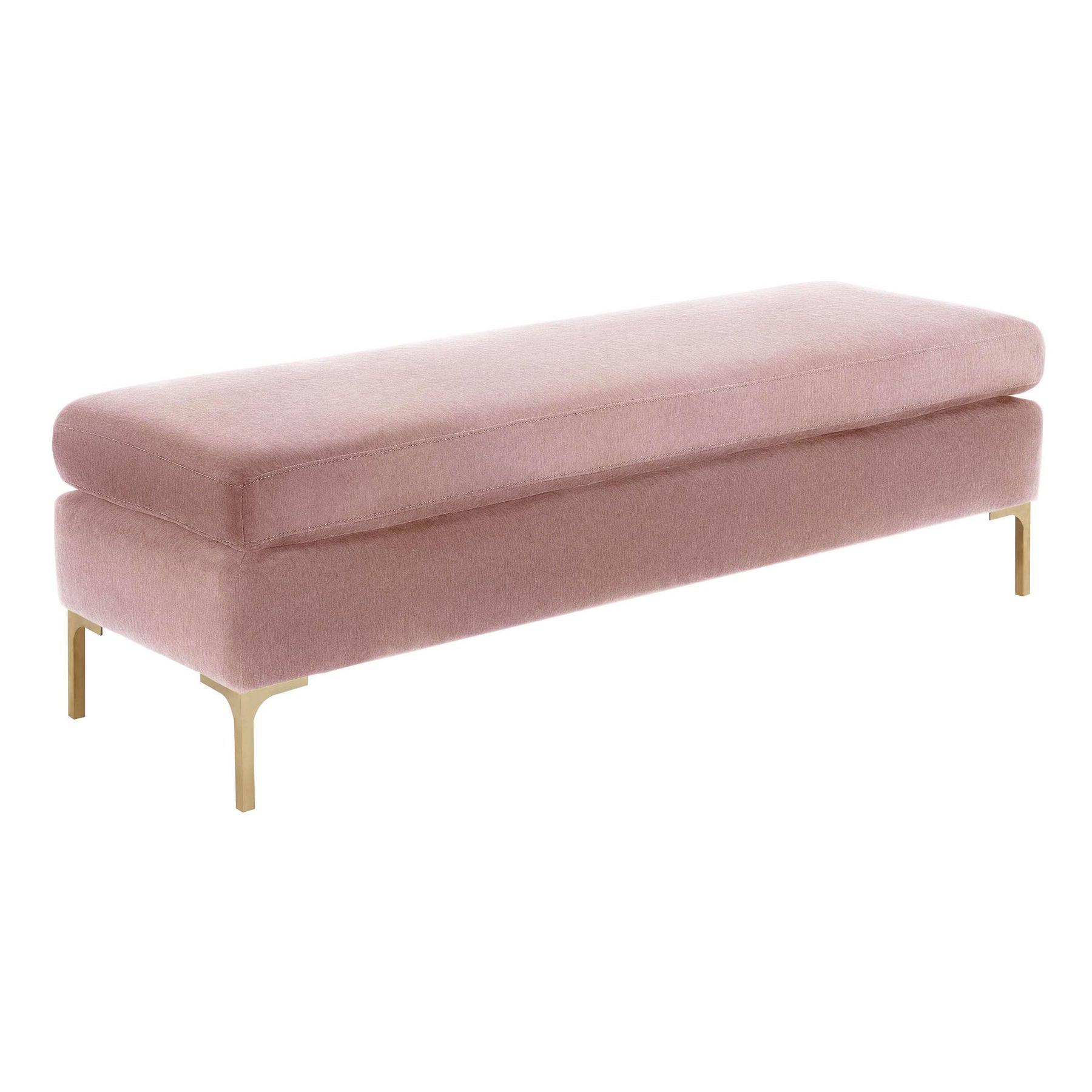 TOV Furniture Modern Delilah Blush Textured Velvet Bench - TOV-O6266