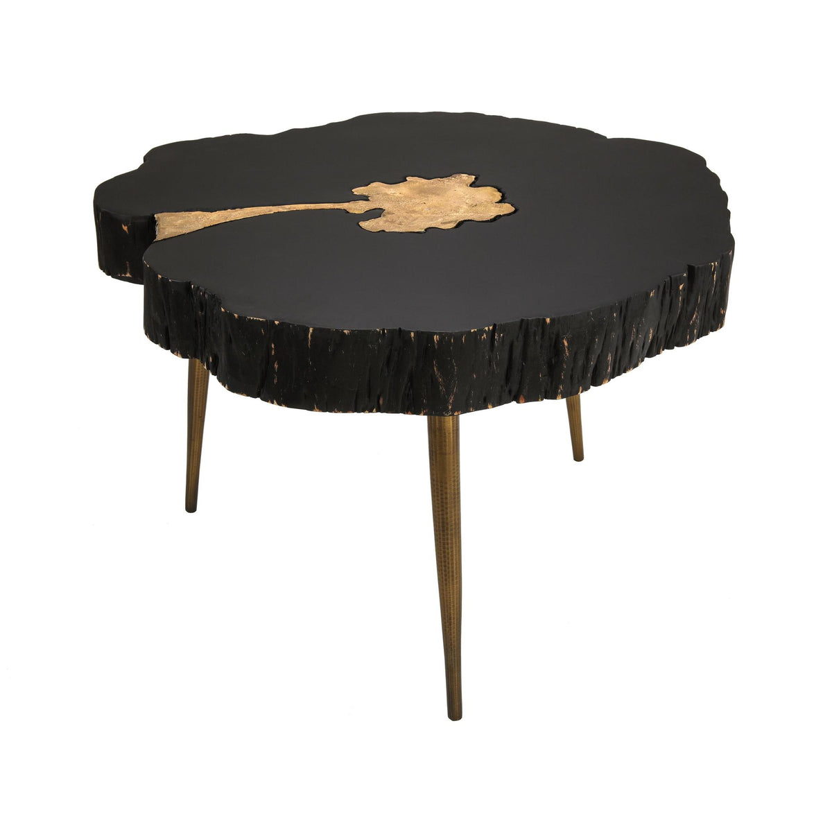 TOV Furniture Modern Timber Black and Brass Coffee Table - TOV-OC18167