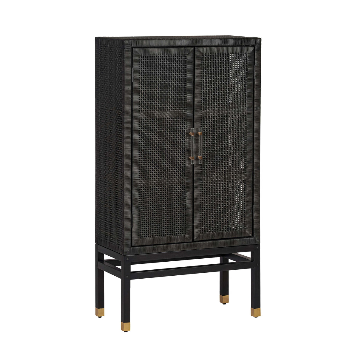 TOV Furniture Modern Amara Charcoal Woven Rattan Cabinet - TOV-OC21017