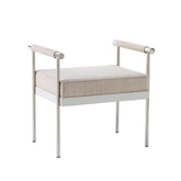 TOV Furniture Modern Diva Cream Velvet Bench - TOV-OC5511