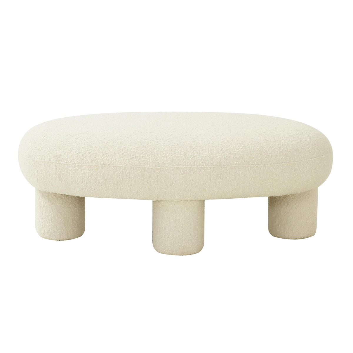 TOV Furniture Modern Discus Boucle Ottoman - TOV-OC68105