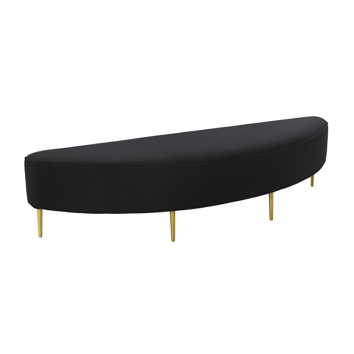 TOV Furniture Modern Bianca Black Velvet King Bench - TOV-OC68352