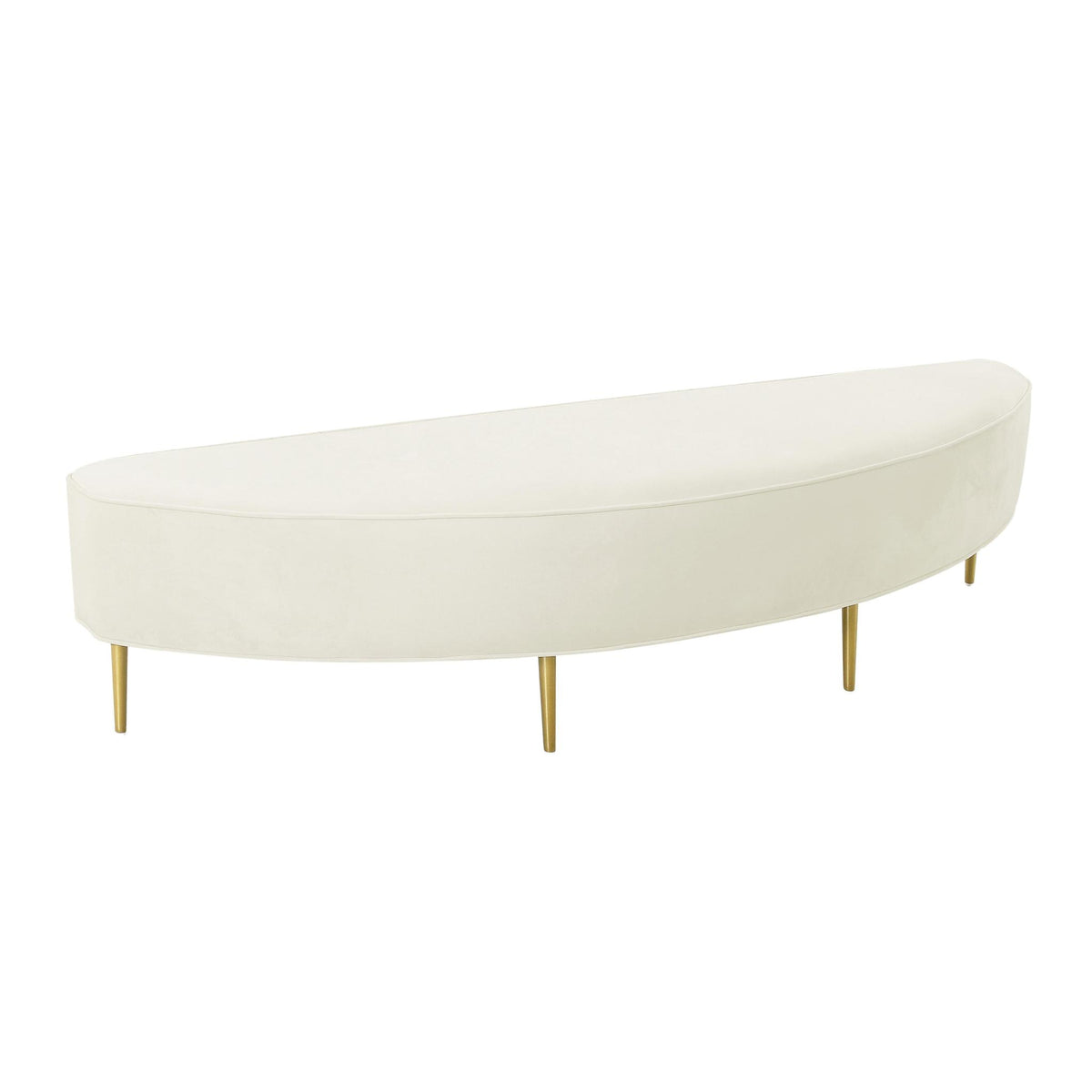 TOV Furniture Modern Bianca Cream Velvet King Bench - TOV-OC68354