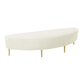 TOV Furniture Modern Bianca Cream Velvet Queen Bench - TOV-OC68355