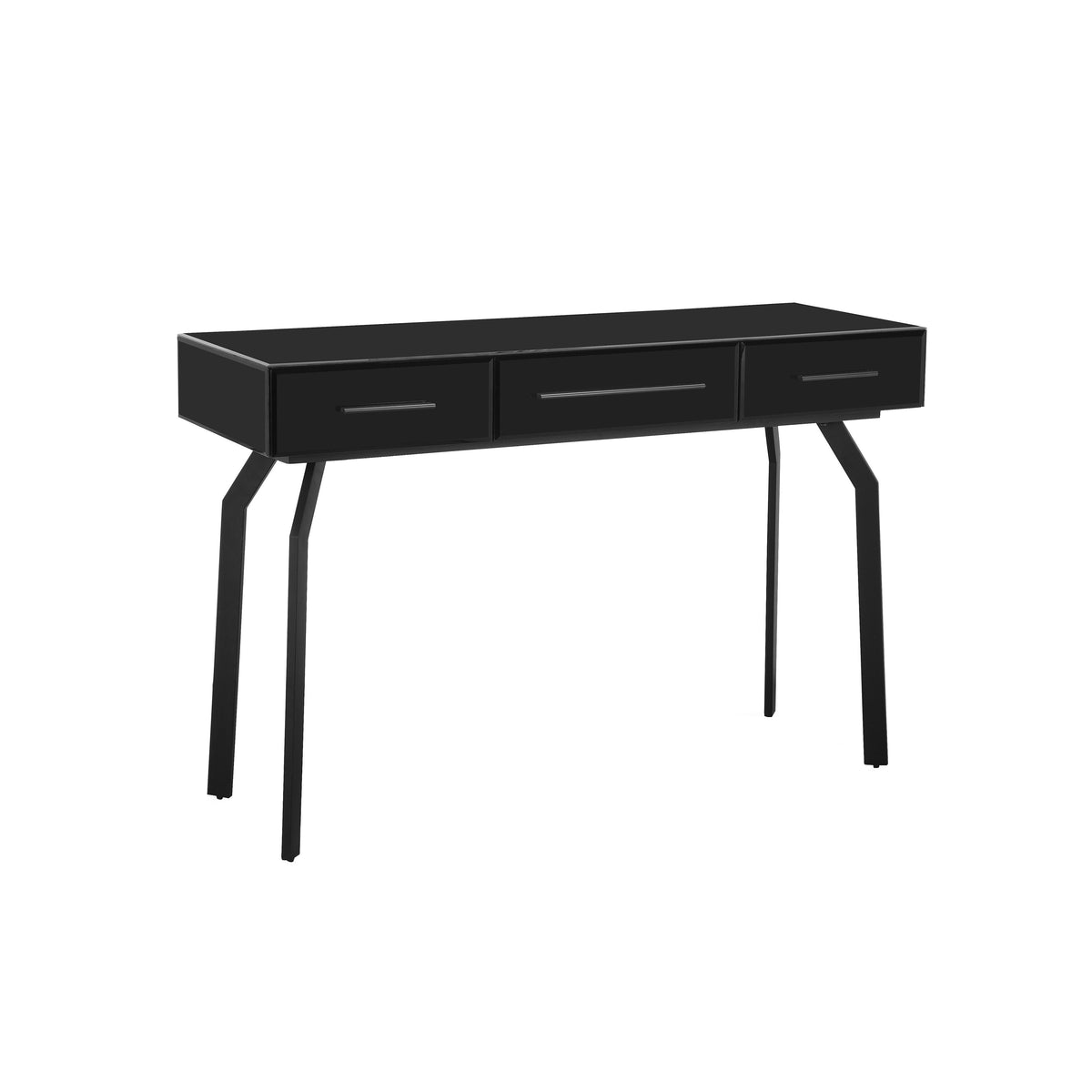 TOV Furniture Modern Santana Black Glass Desk Console Table - TOV-OC68577