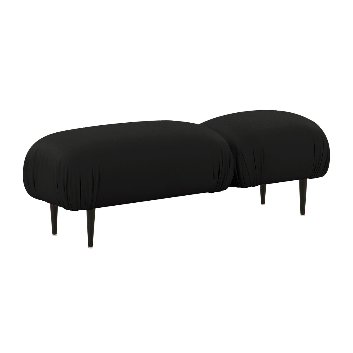 TOV Furniture Modern Adalynn Black Vegan Leather Bench - TOV-OC68631