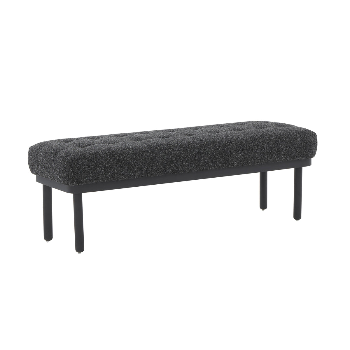 TOV Furniture Modern Olivia Black Boucle Bench - TOV-OC68632