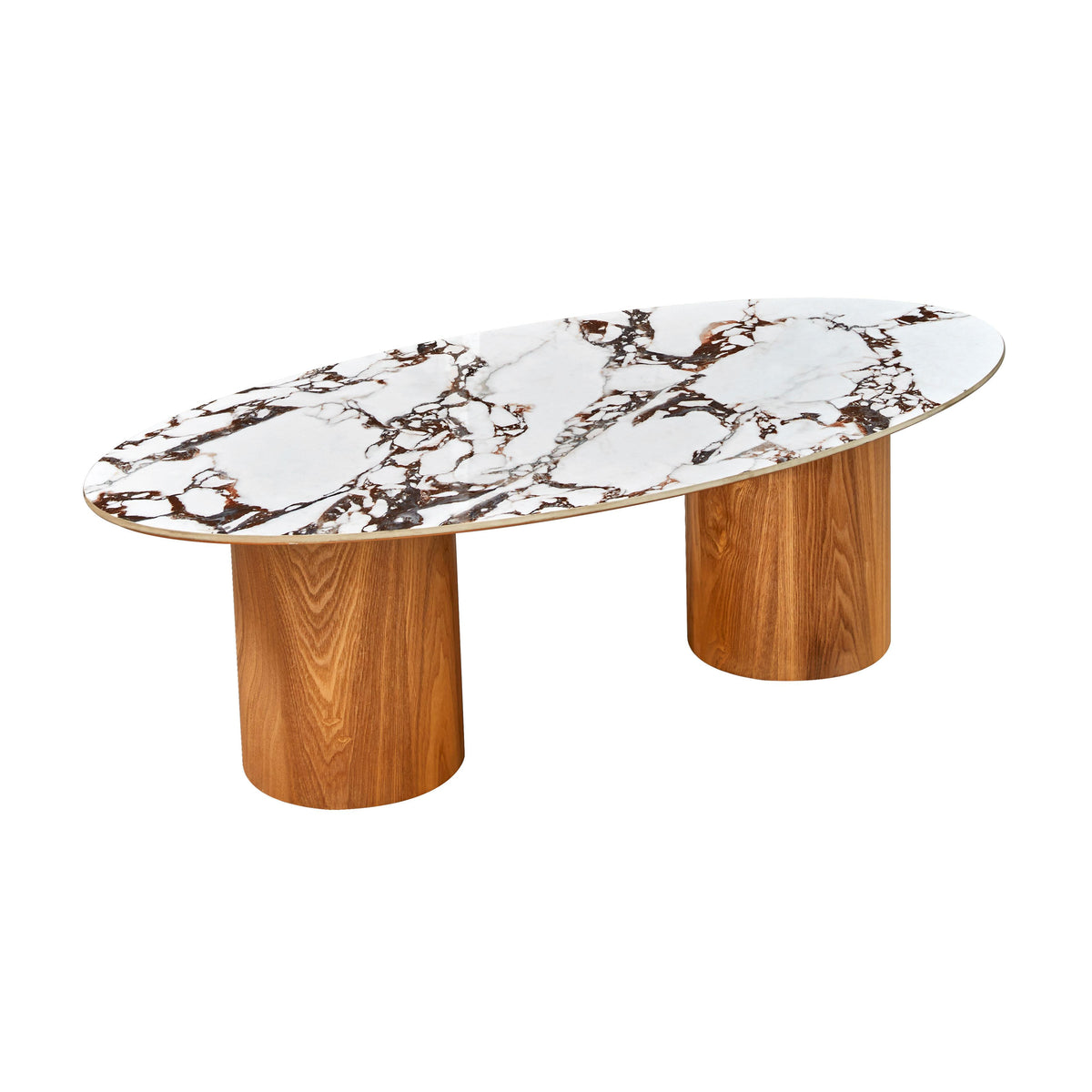 TOV Furniture Modern Tamara Marble Ceramic Oval Coffee Table - TOV-OC68679