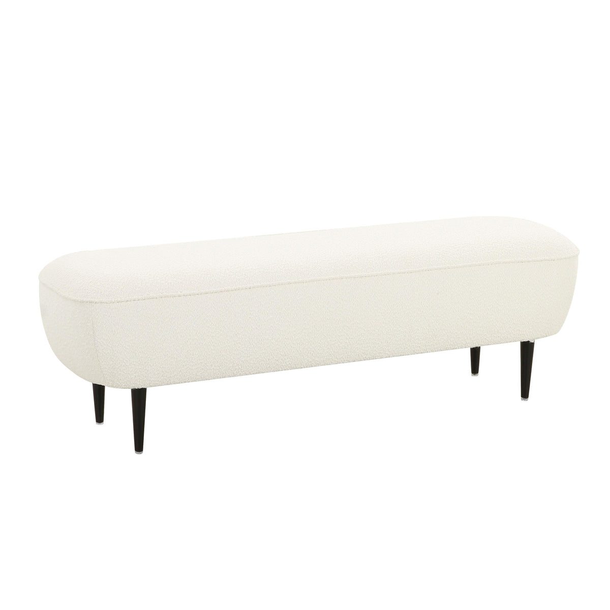 TOV Furniture Modern Denise Cream Boucle Bench - TOV-OC68691