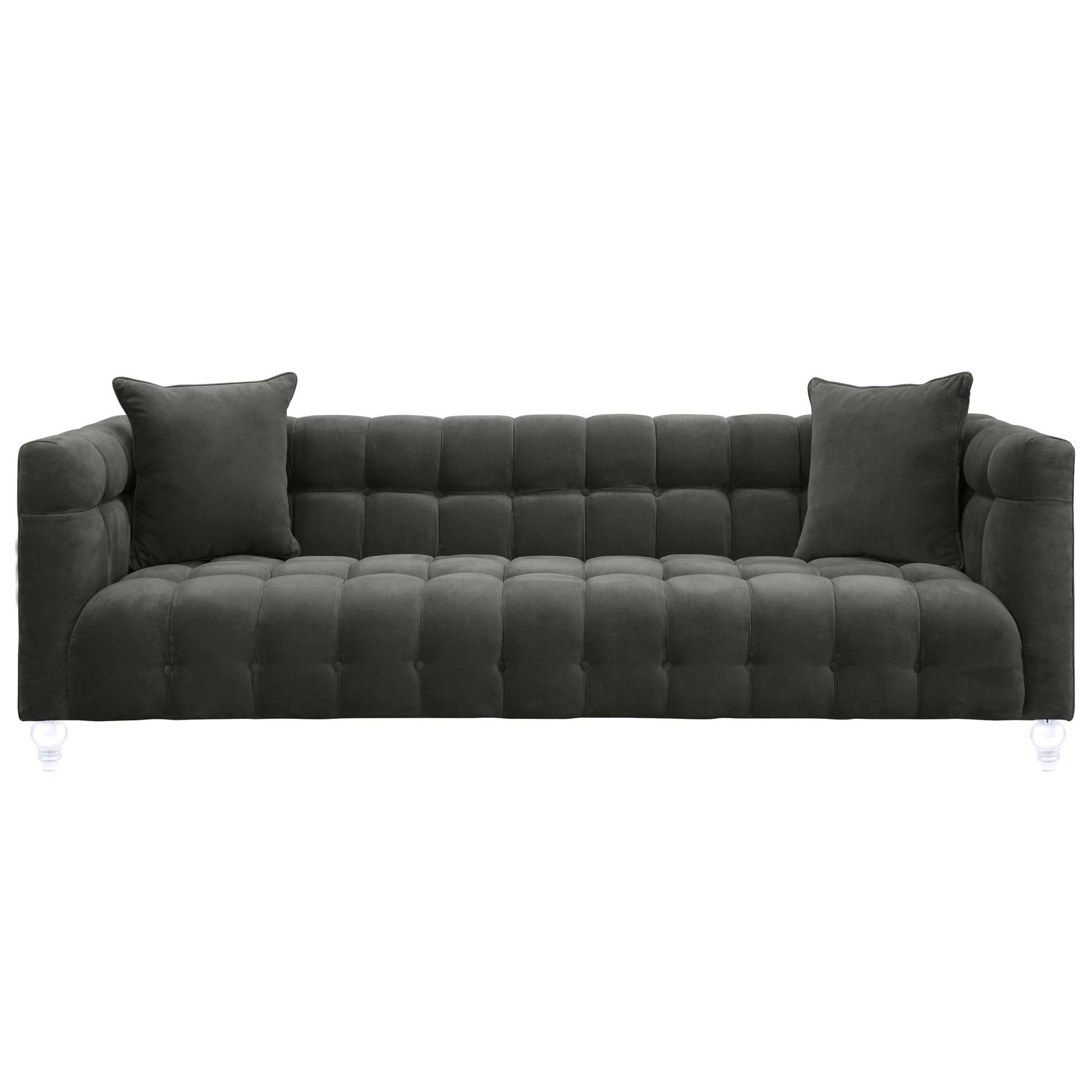 TOV Furniture Modern Bea Grey Velvet Sofa - TOV-S100