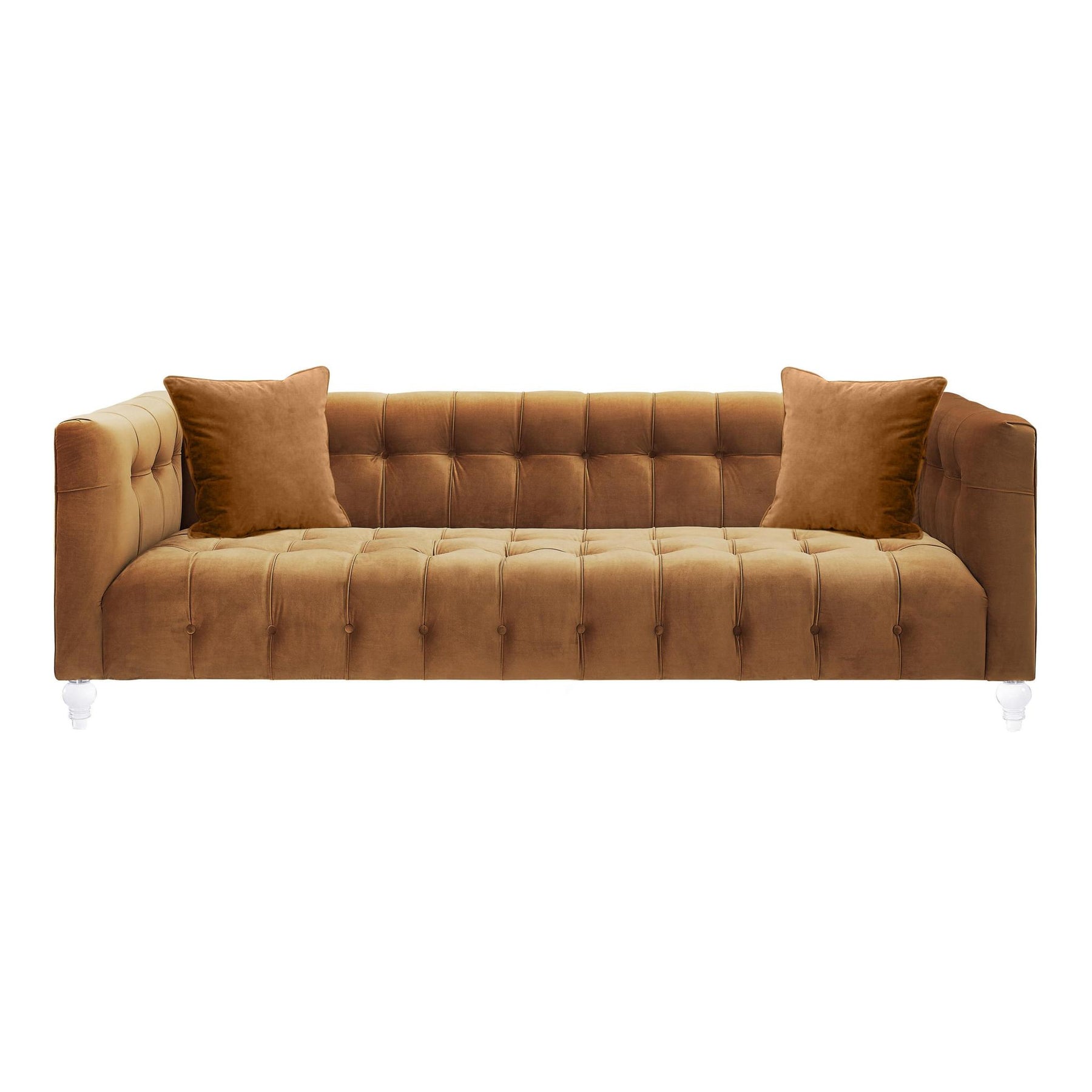 TOV Furniture Modern Bea Cognac Velvet Sofa - TOV-S109