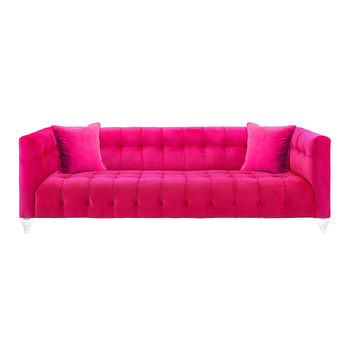 TOV Furniture Modern Bea Hot Pink Velvet Sofa - TOV-S110