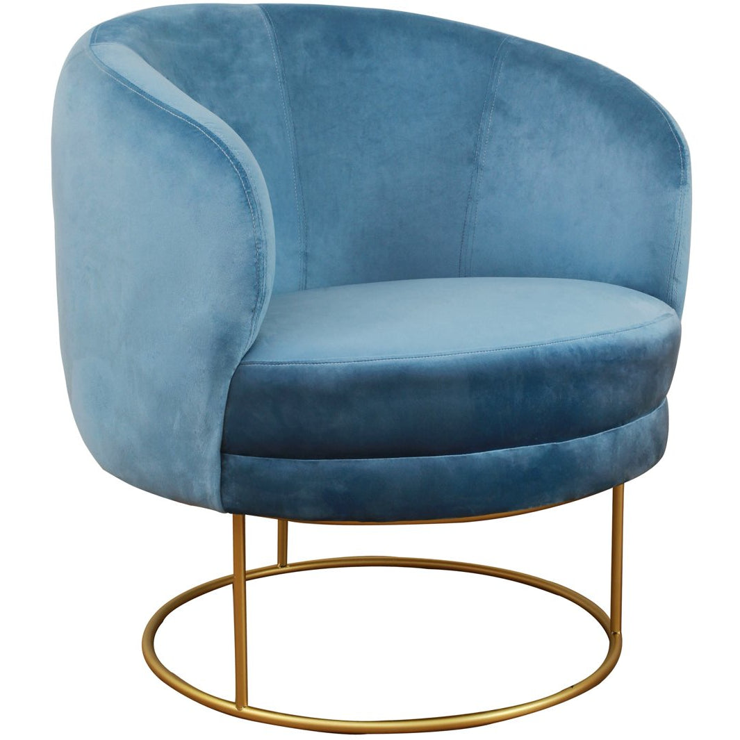 TOV Furniture Modern Bella Blue Velvet Chair - TOV Furniture, Minimal & Modern - 1