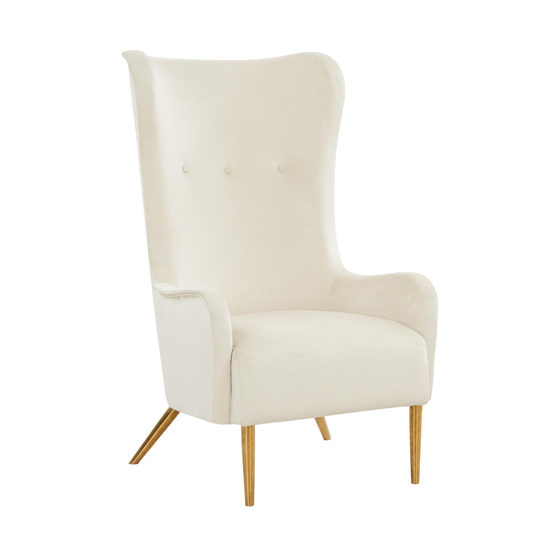 TOV Furniture Modern Ethan Cream Velvet Tall Chair - TOV-S44146