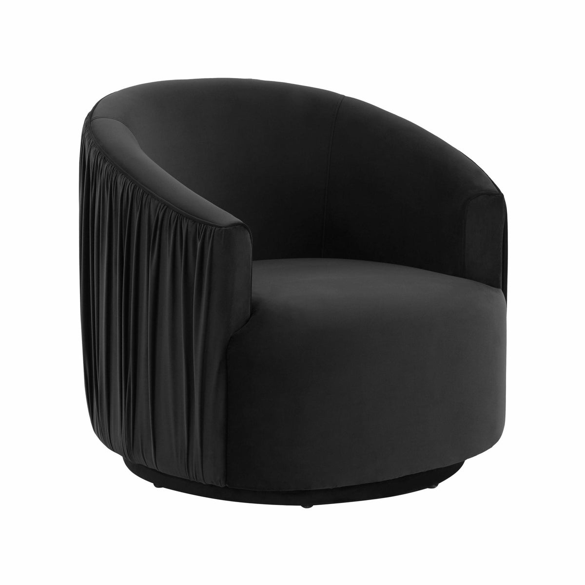 TOV Furniture Modern London Black Pleated Swivel Chair - TOV-S44151