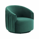 TOV Furniture Modern London Forest Green Pleated Swivel Chair - TOV-S44153