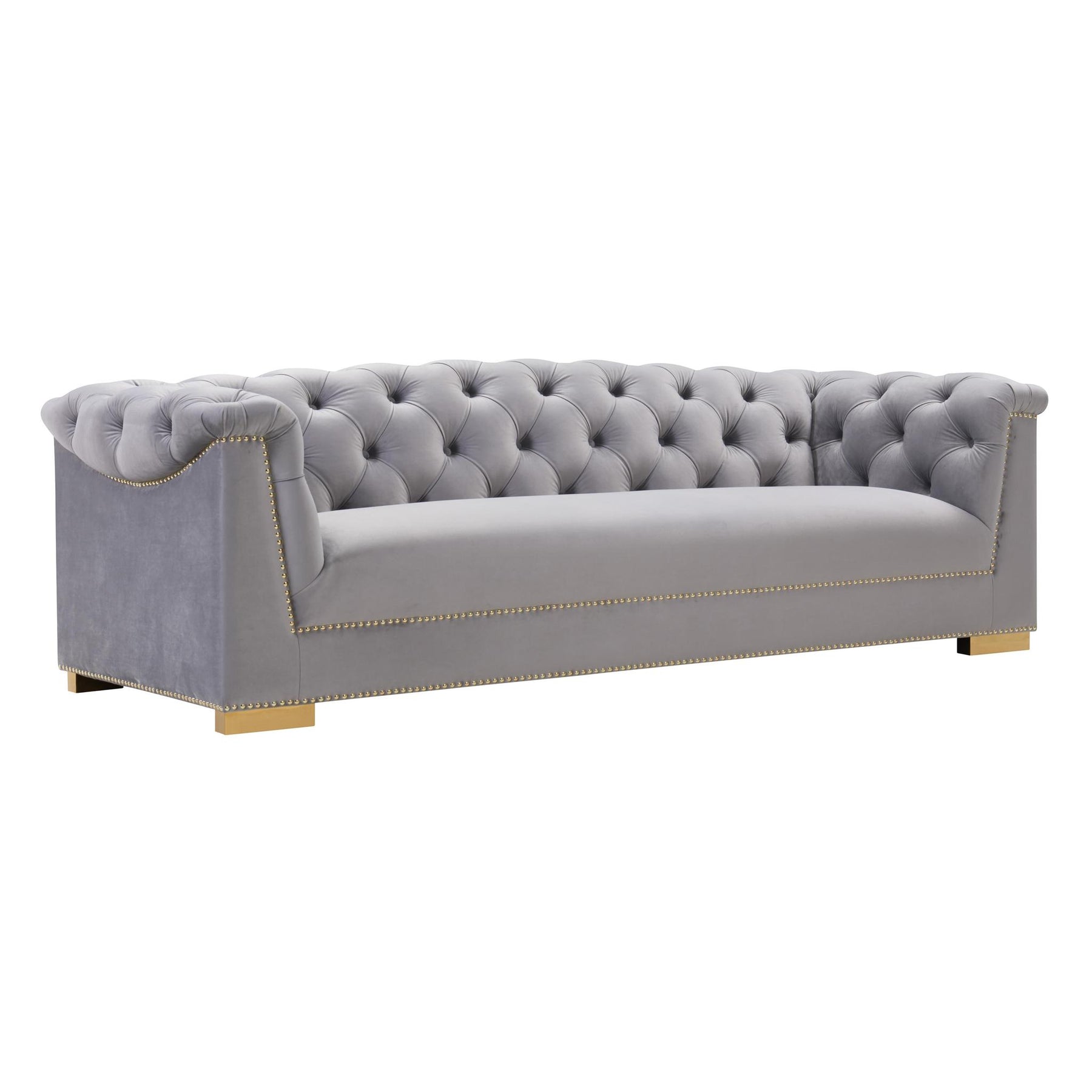 TOV Furniture Modern Farah Grey Velvet Sofa - TOV-S4930