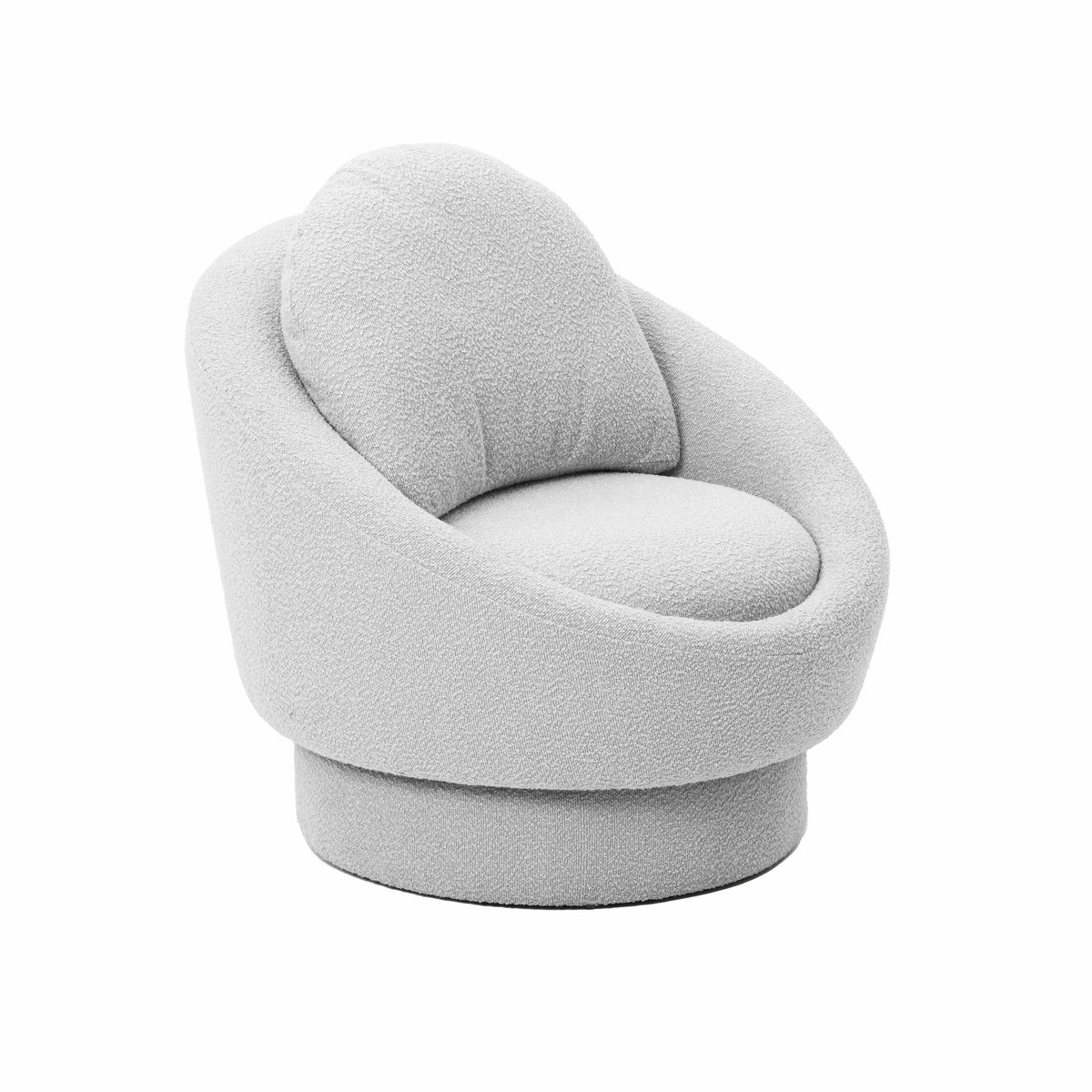 TOV Furniture Modern Sammy Light Grey Boucle Swivel Lounge Chair - TOV-S54241