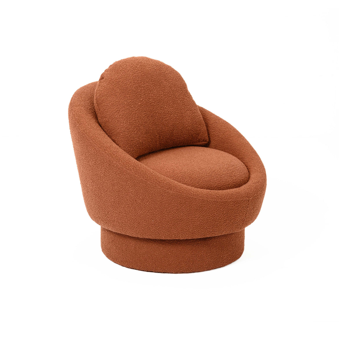 TOV Furniture Modern Sammy Saffron Red Boucle Swivel Lounge Chair - TOV-S54242