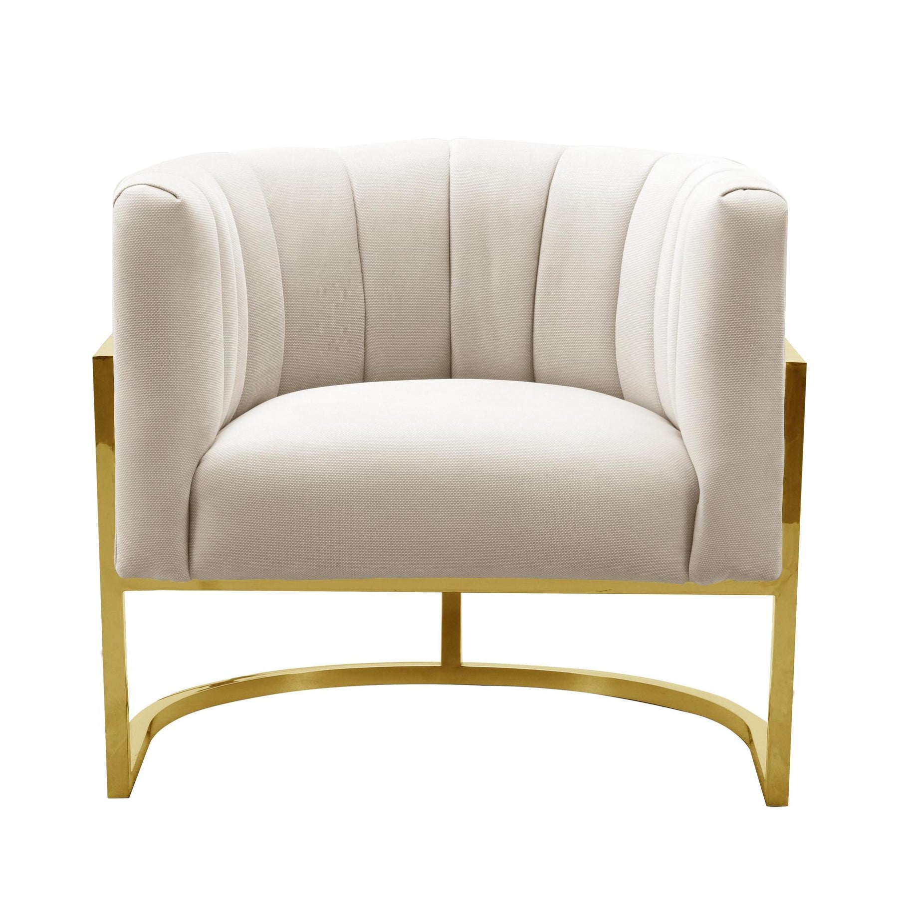 TOV Furniture Modern Magnolia Spotted Cream Chair with Gold - TOV-S6150