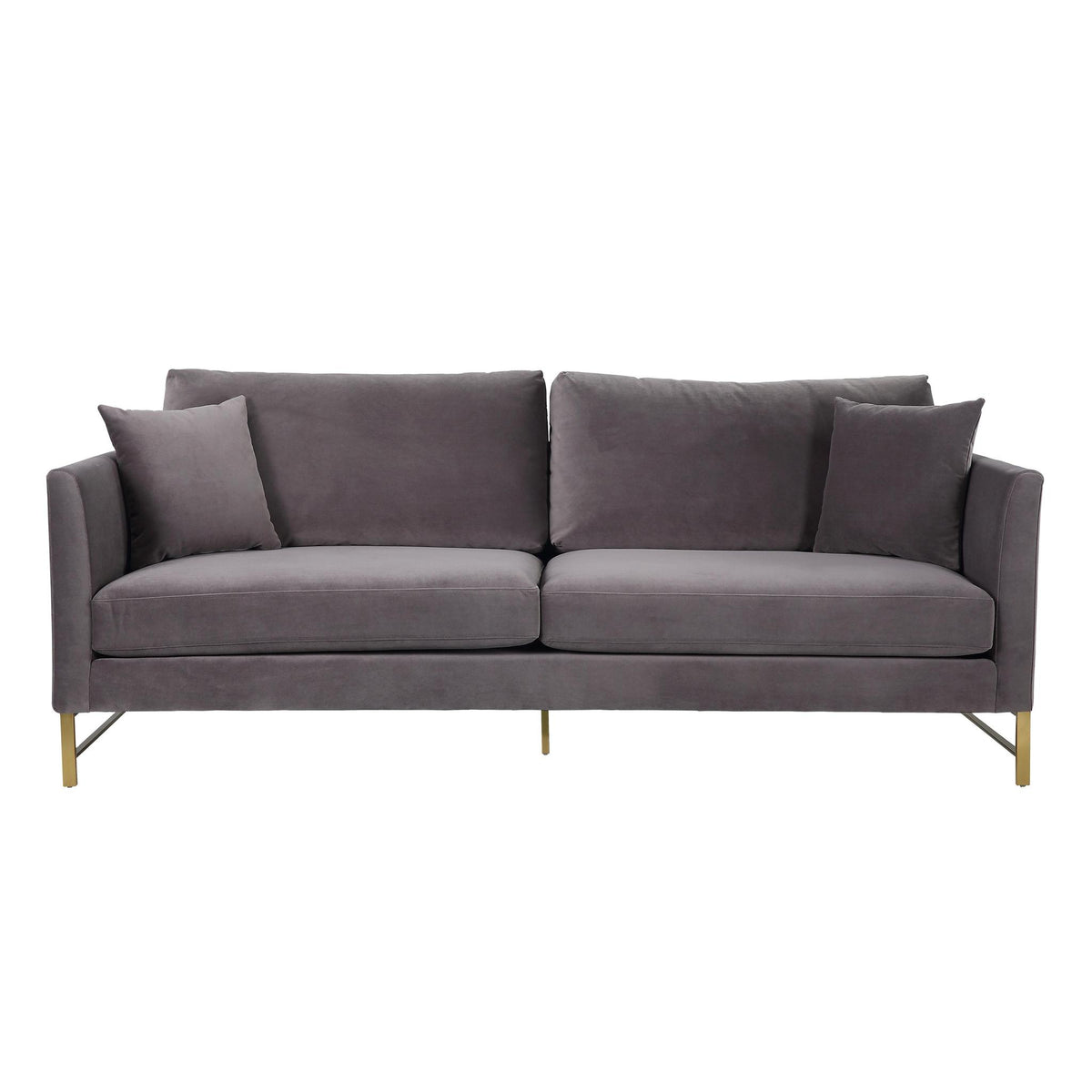 TOV Furniture Modern Massi Grey Velvet Sofa - TOV-S6166