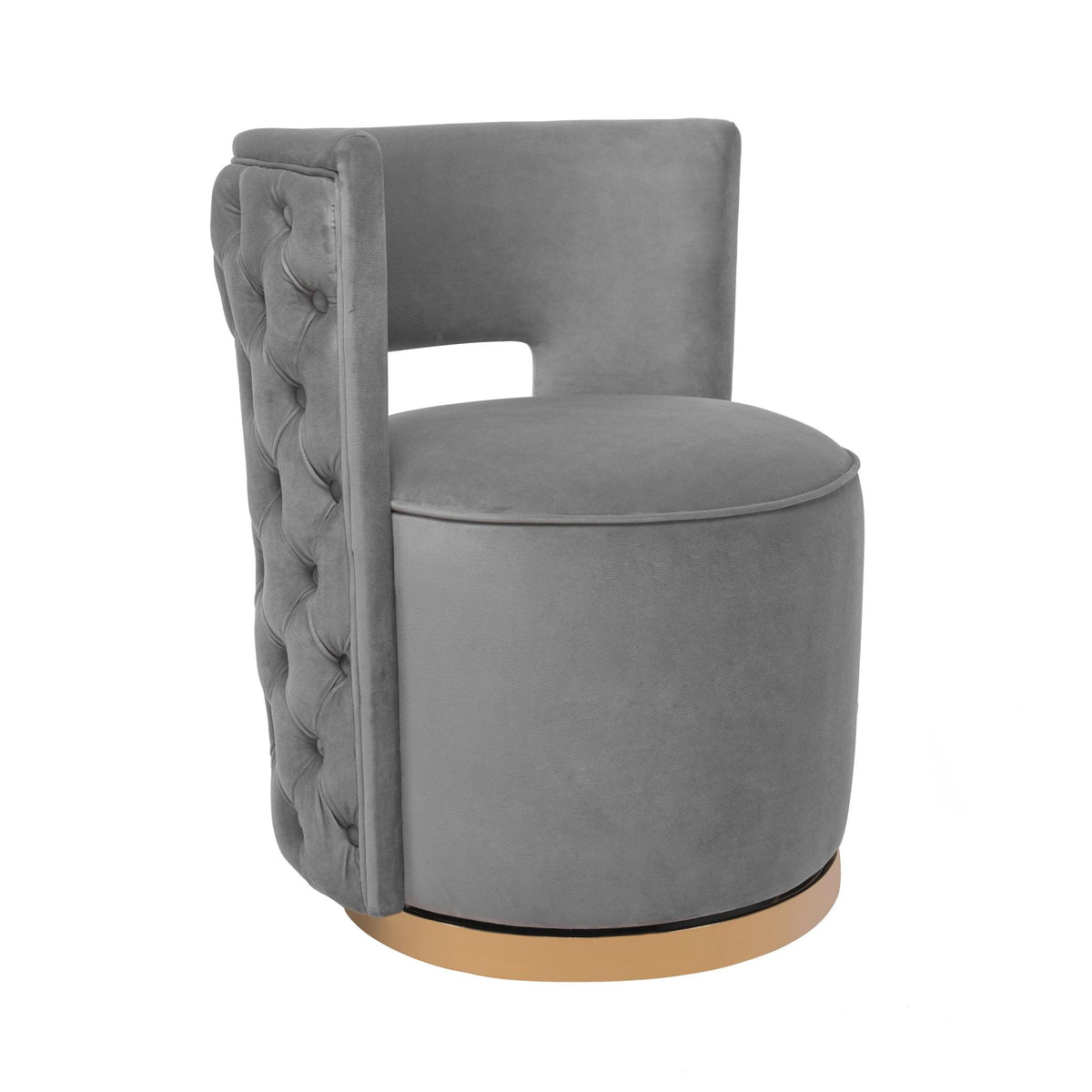 TOV Furniture Modern Mimosa Grey Velvet Swivel Chair - TOV-S6371