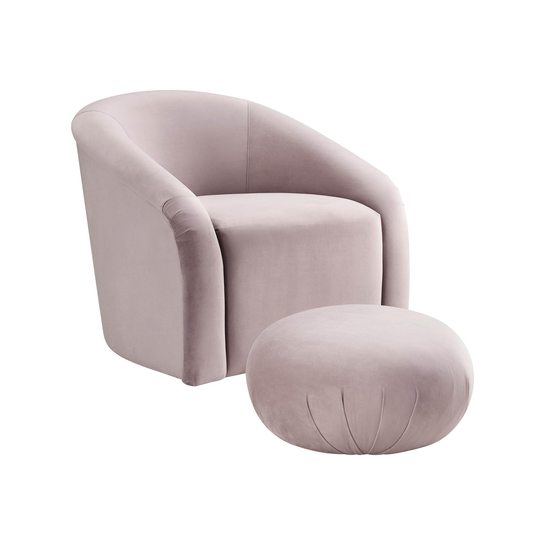 TOV Furniture Modern Boboli Mauve Velvet Chair + Ottoman Set - TOV-S6383