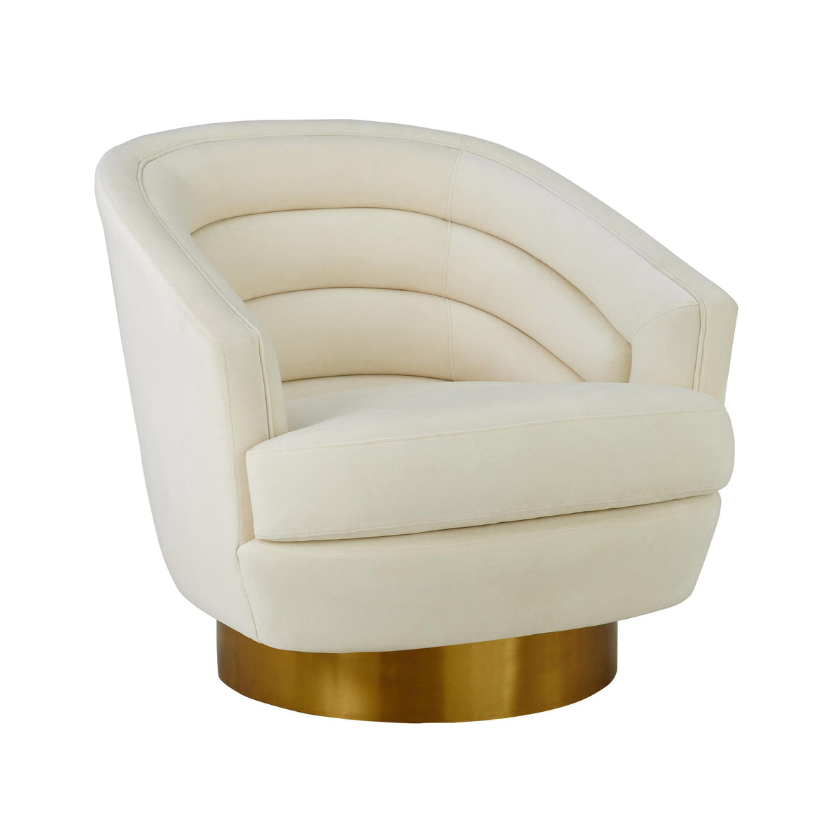 TOV Furniture Modern Canyon Cream Velvet Swivel Chair - TOV-S6403
