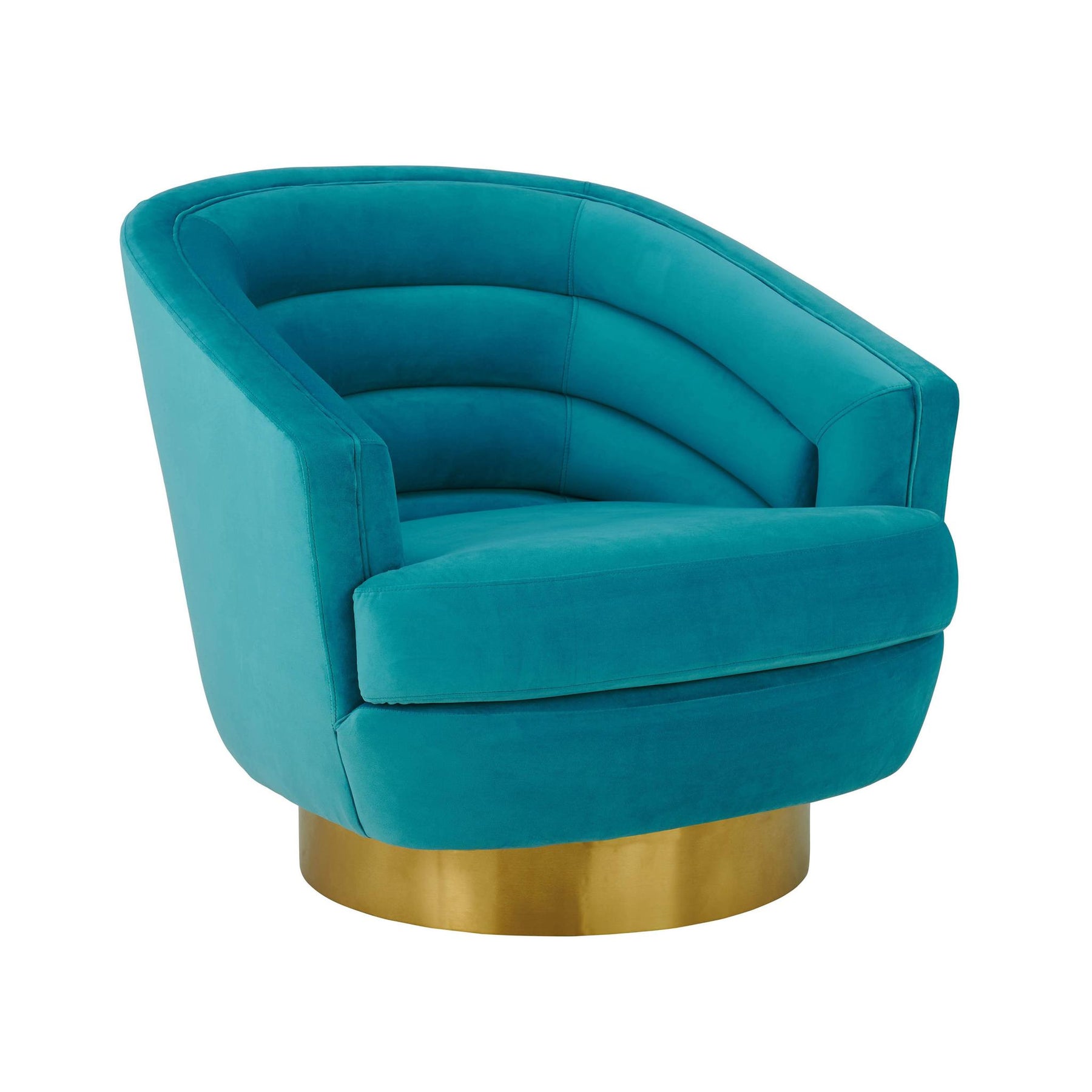 TOV Furniture Modern Canyon Blue Velvet Swivel Chair - TOV-S6404