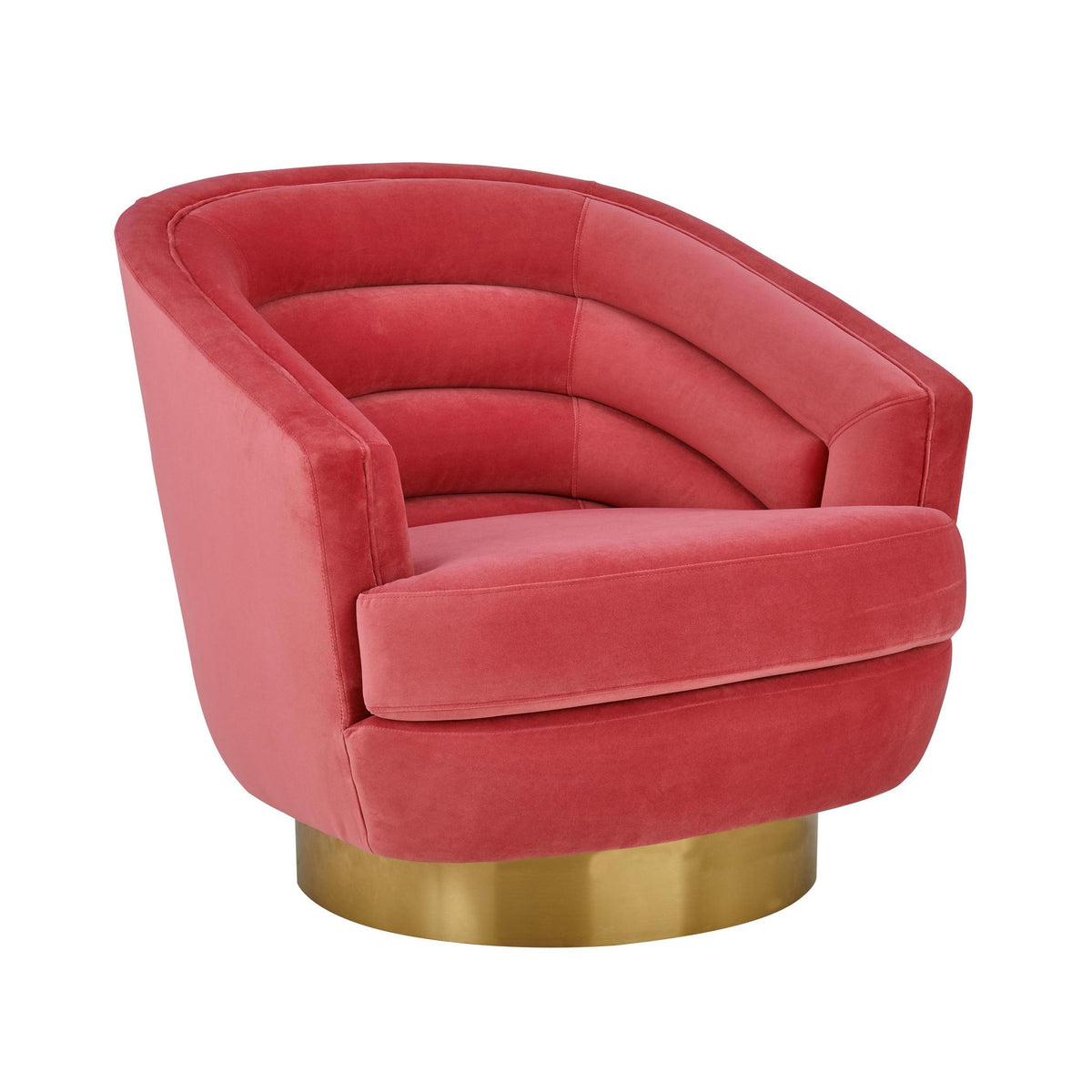 TOV Furniture Modern Canyon Hot Pink Velvet Swivel Chair - TOV-S6405