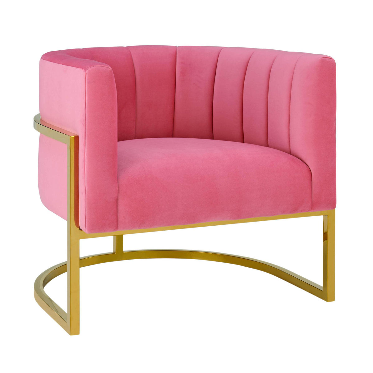 TOV Furniture Modern Magnolia Rose Pink Velvet Chair - TOV-S6427