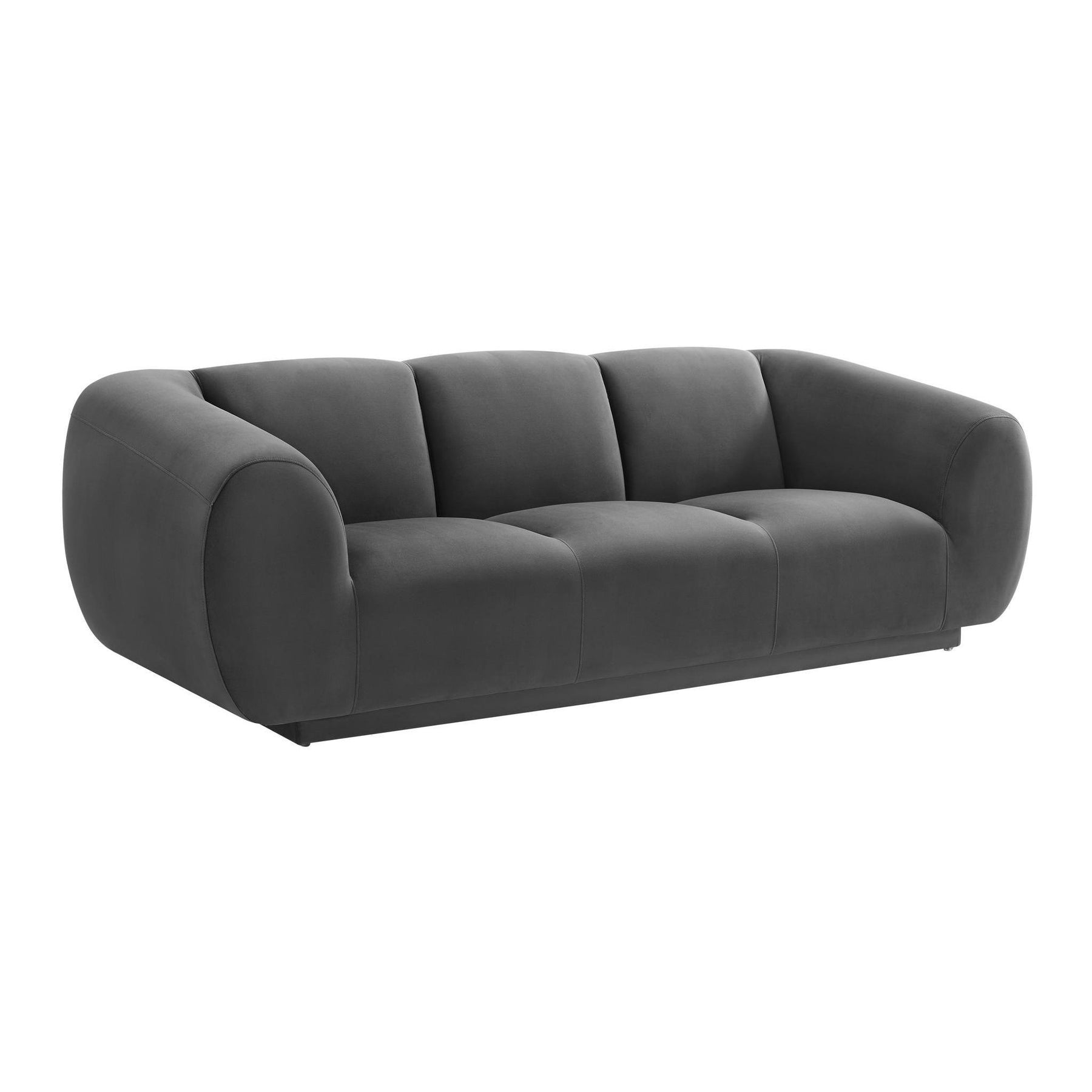 TOV Furniture Modern Emmet Grey Velvet Sofa - TOV Furniture, Minimal & Modern - 1